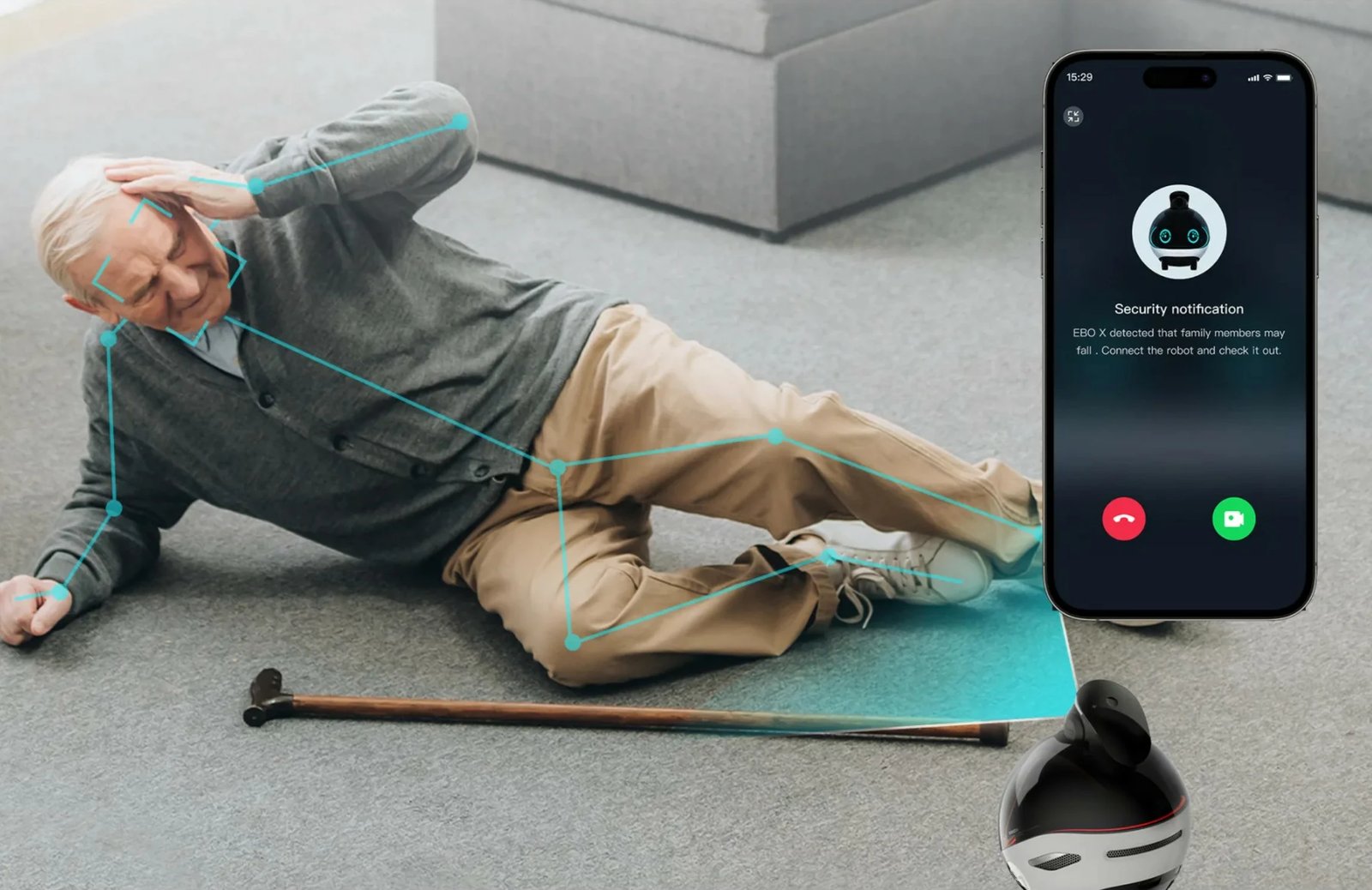 Robot shtëpiak Enabot EBO X, kamera 4K, Alexa, projektor, zi