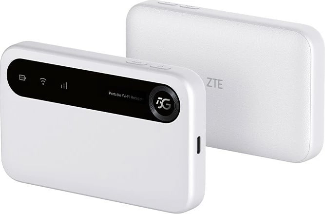 Router mobil ZTE U50 5G, WiFi 6, 4500 mAh, Bardhë/Zi