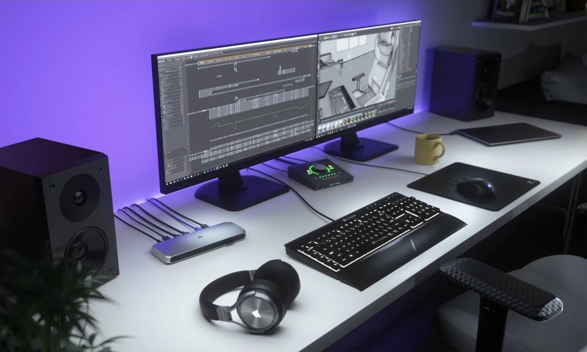 Docking station Corsair TBT100 Thunderbolt 3, alumini, stainless steel Docking station Corsair TBT100 Thunderbolt 3, alumini, stainless steel