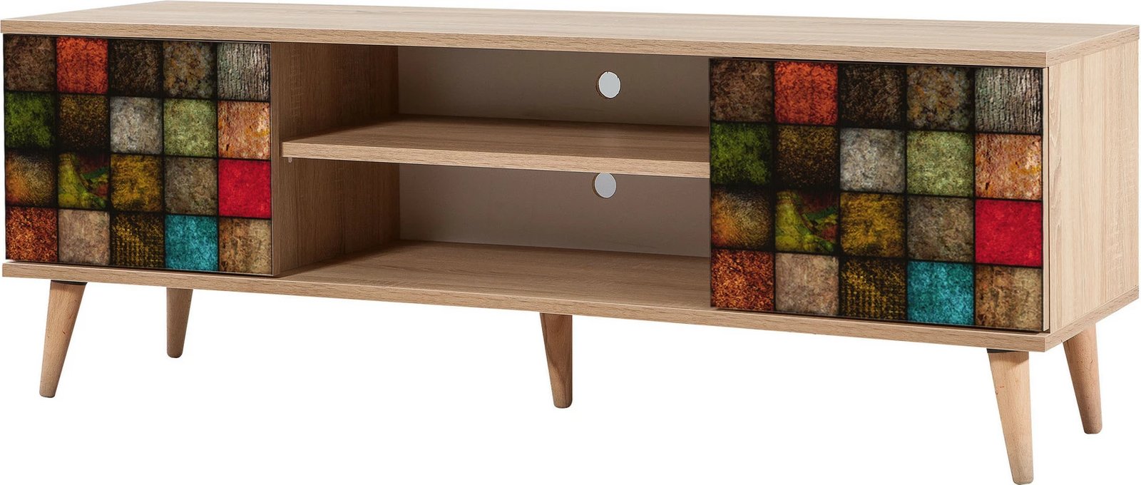 Komodë TV Hanah Home, Truva-723, ngjyrë lisi Sonoma