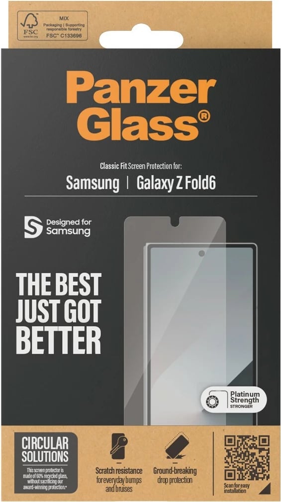 Mbrojtës ekrani PanzerGlass për Samsung Galaxy Z Fold 6, Classic Fit, transparent