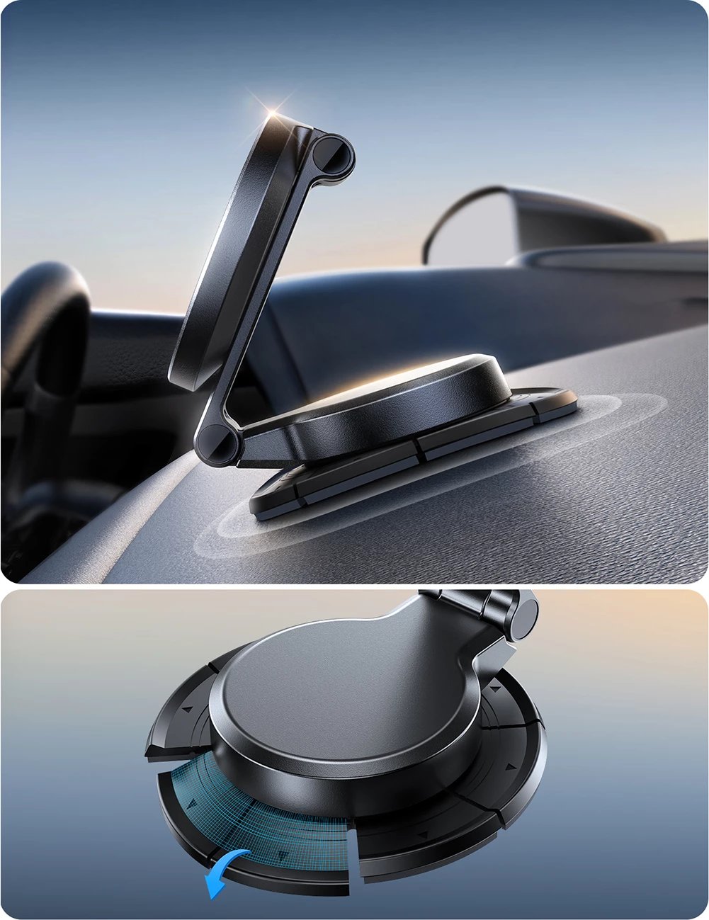 Mbajtës magnetik me karikues wireless Joyroom JR-ZS408 për makinë, 15W, i zi