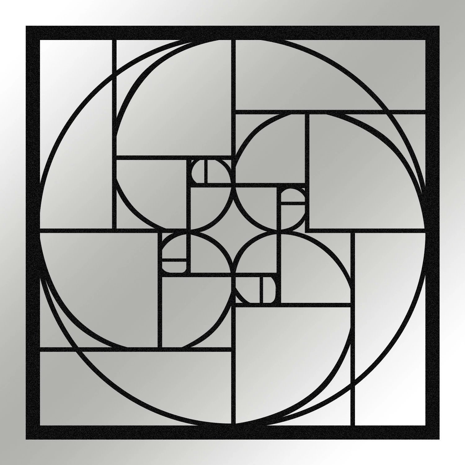 Aksesor dekorativ metalik për mur, Wallity, Raporti i Artë, ngjyrë e zezë, 52x52cm