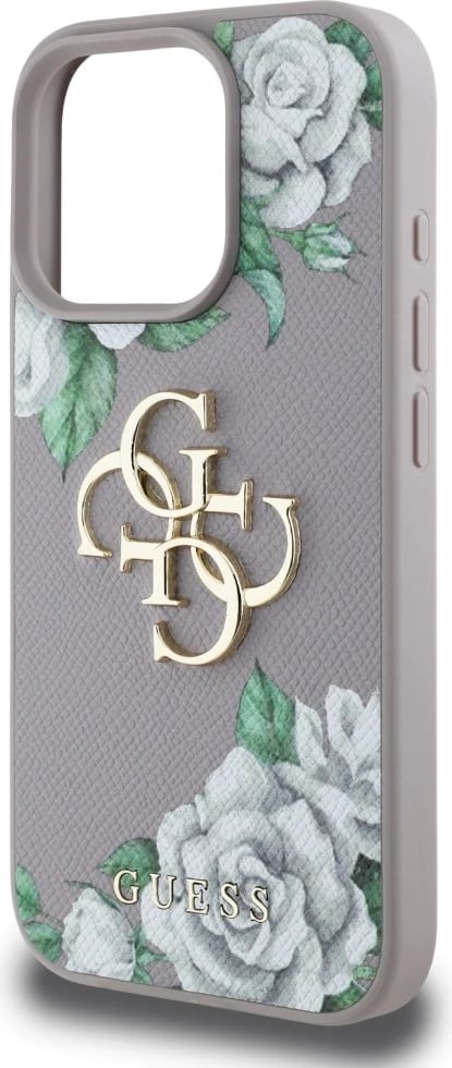 Mbështjellës Guess Grained Roses Big 4G logo për iPhone 16 Pro Max, Vjollcë