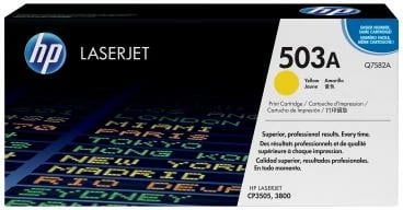 Toner HP 503A për Color LaserJet, rendiment 5,500–8,800 faqe, verdhë Q7582A