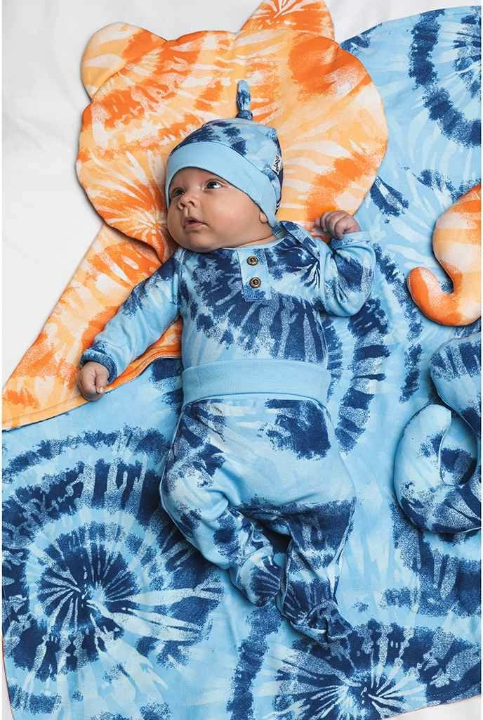 Body bebe me mëngë të gjata, Nicol, Tomi, 100% pambuk, madhësia 62 (3-6m), blu