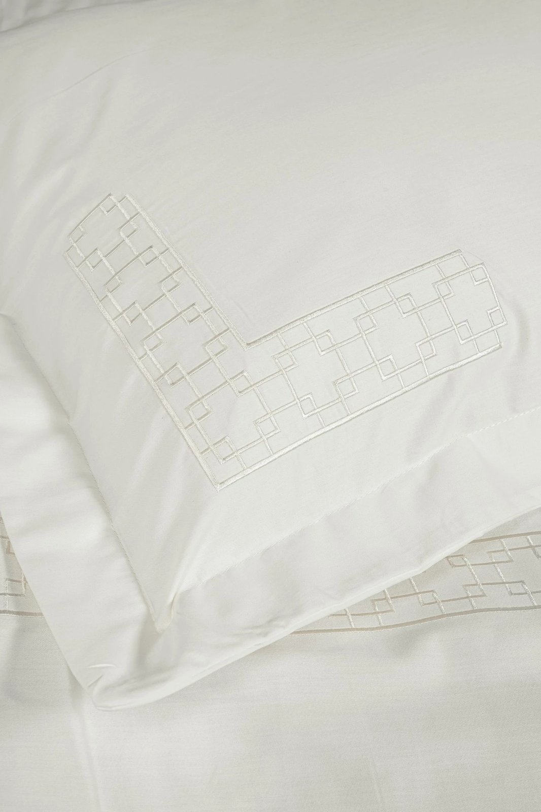 Set mbulesash për dyshek dopio, satin, ngjyrë ecru, L'essentiel, Luxe