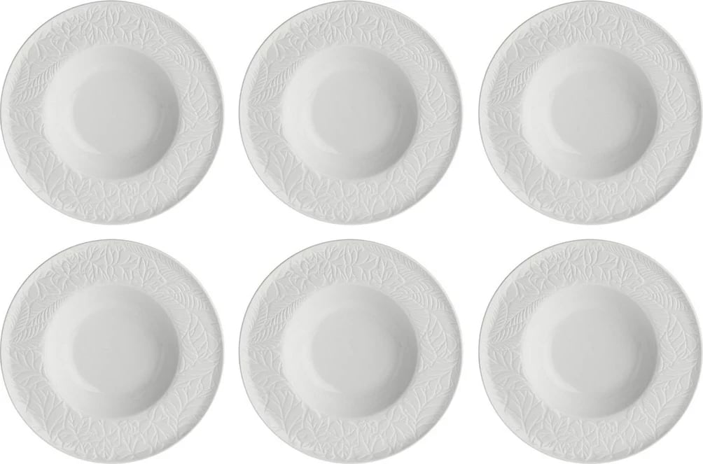 Set pjatash supe LA PORCELLANA BIANCA Bosco, 23 cm, të bardha