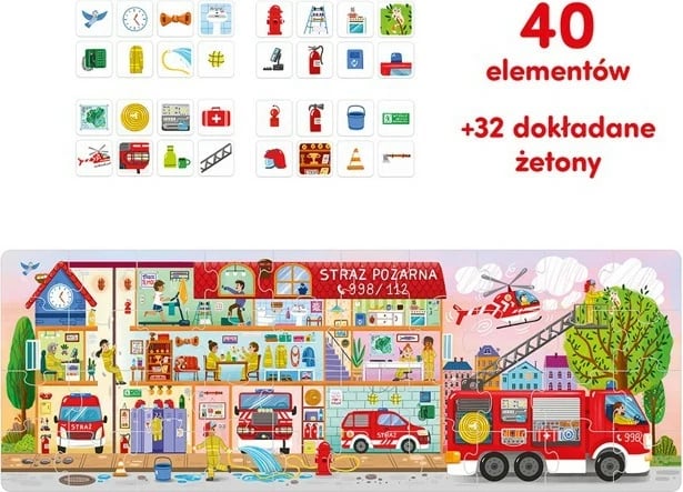 Puzzle edukativ CzuCzu How the Fire Brigade Works, 40 pjesë, për fëmijë
