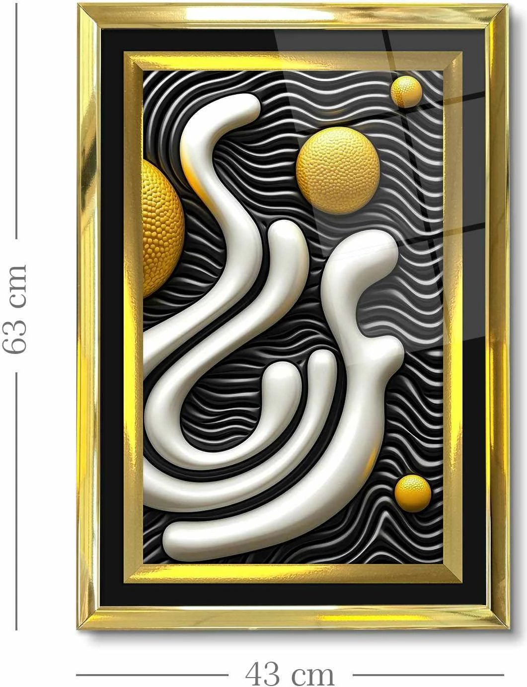 Pikturë dekorative me kornizë, shumëngjyrëshe, Wallity, 4363Kromaltınct - 005, 43x65cm