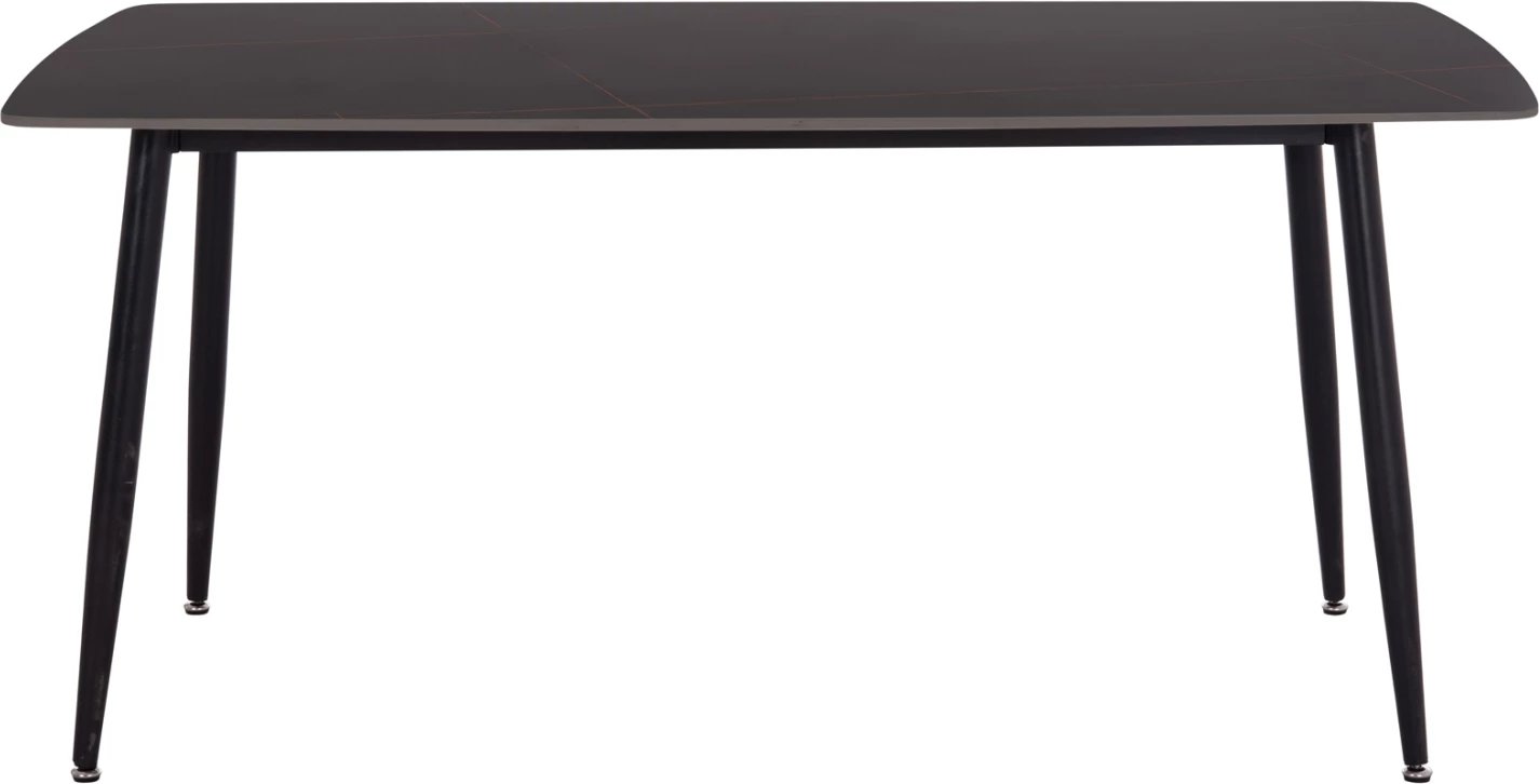 Tavolinë ngrënieje RAVEN, sipërfaqe qeramike, pamje mermeri të zi, 160x80x74cm