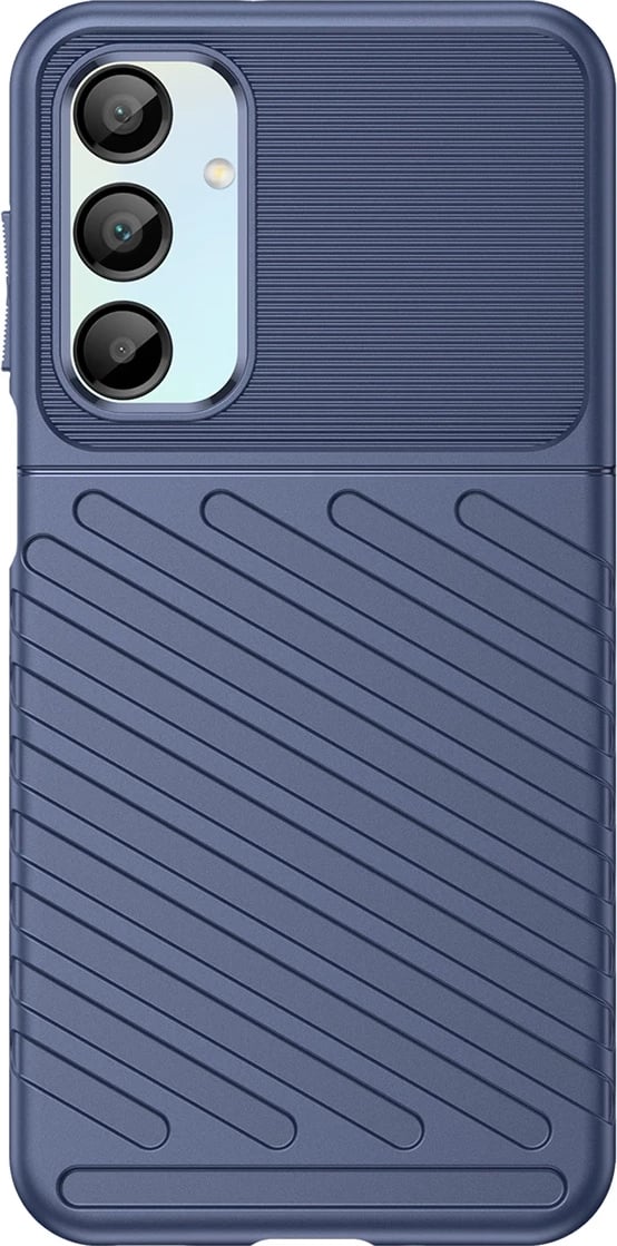 Mbështjellës Hurtel Thunder Case për Samsung Galaxy A56/A36, silikon, me kapak dhe mbajtëse, kaltër