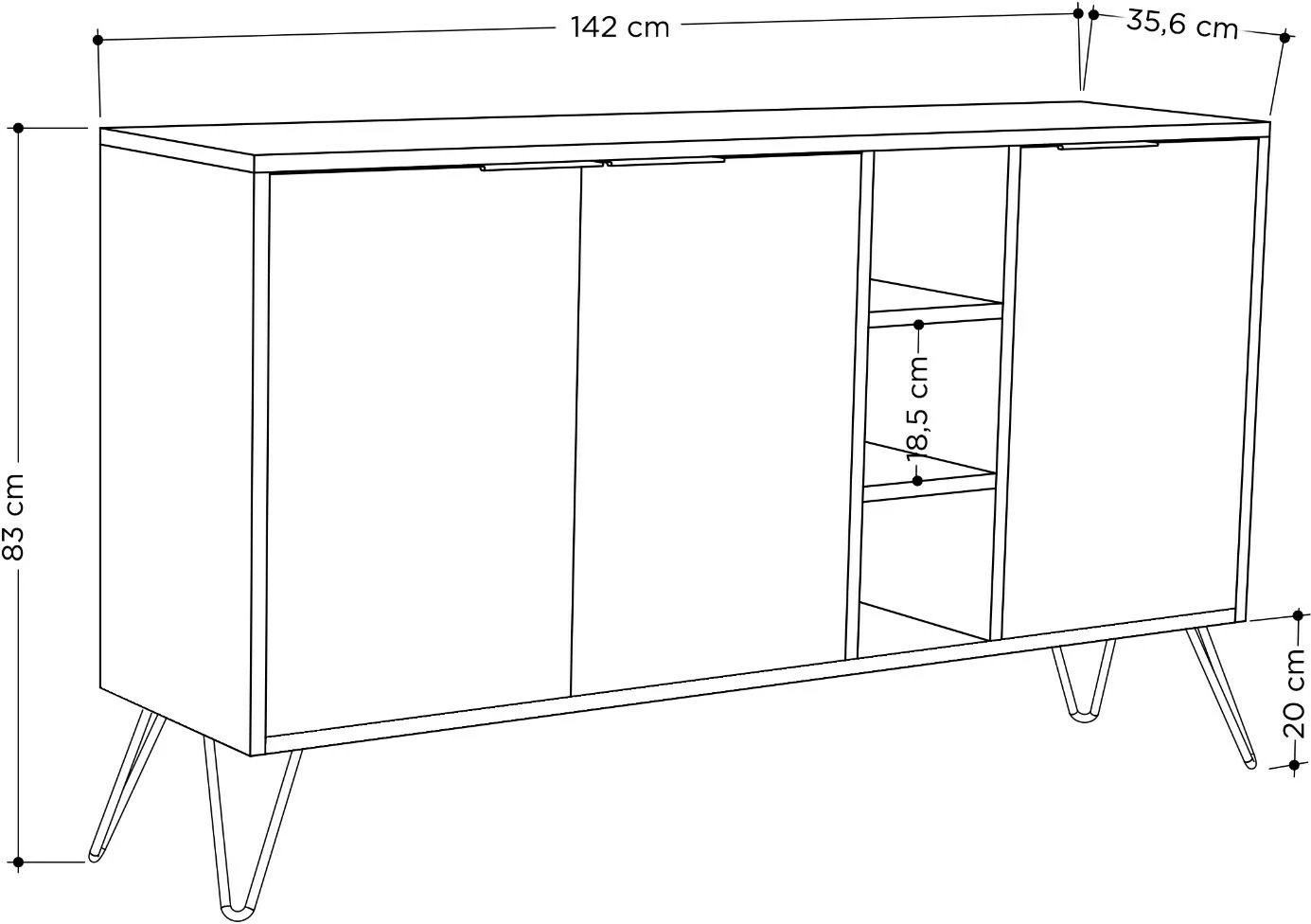 Konsol Skye Decor, ngjyrë kafe e errët, Bendir