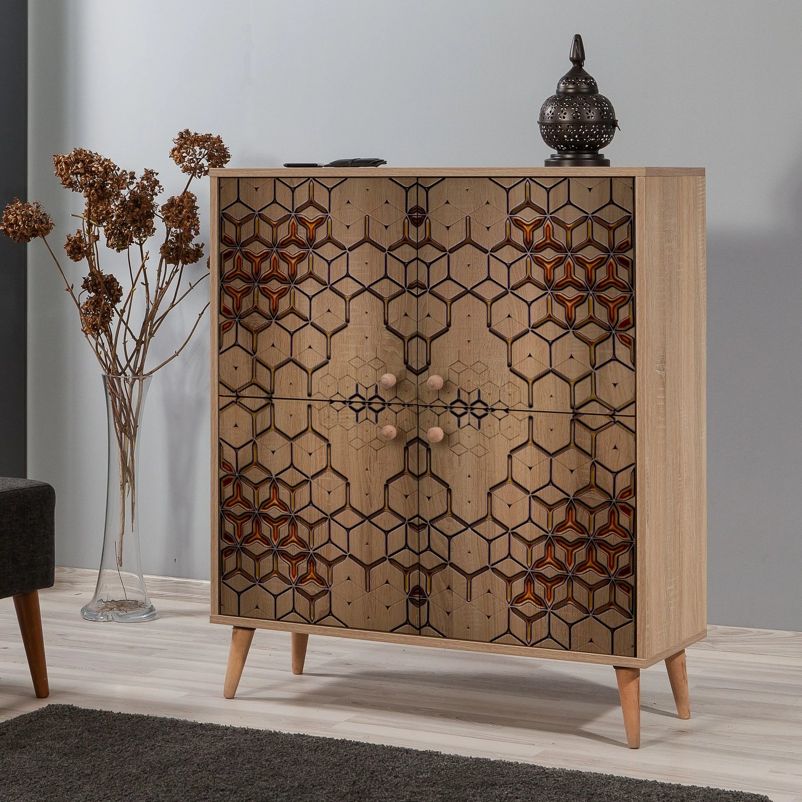 Dollap multifunksional Hanah Home, Multilux-720, ngjyrë lisi Sonoma