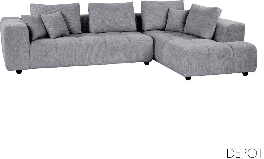 Kënd divani TOMOS, kënd i djathtë, ngjyrë gri LEGASY 18, 298x200x85cm