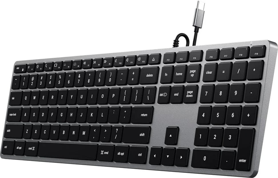 Tastierë Satechi Slim W3, Universal, USB Type-C, QWERTY, Anglisht, Alumini, E zezë