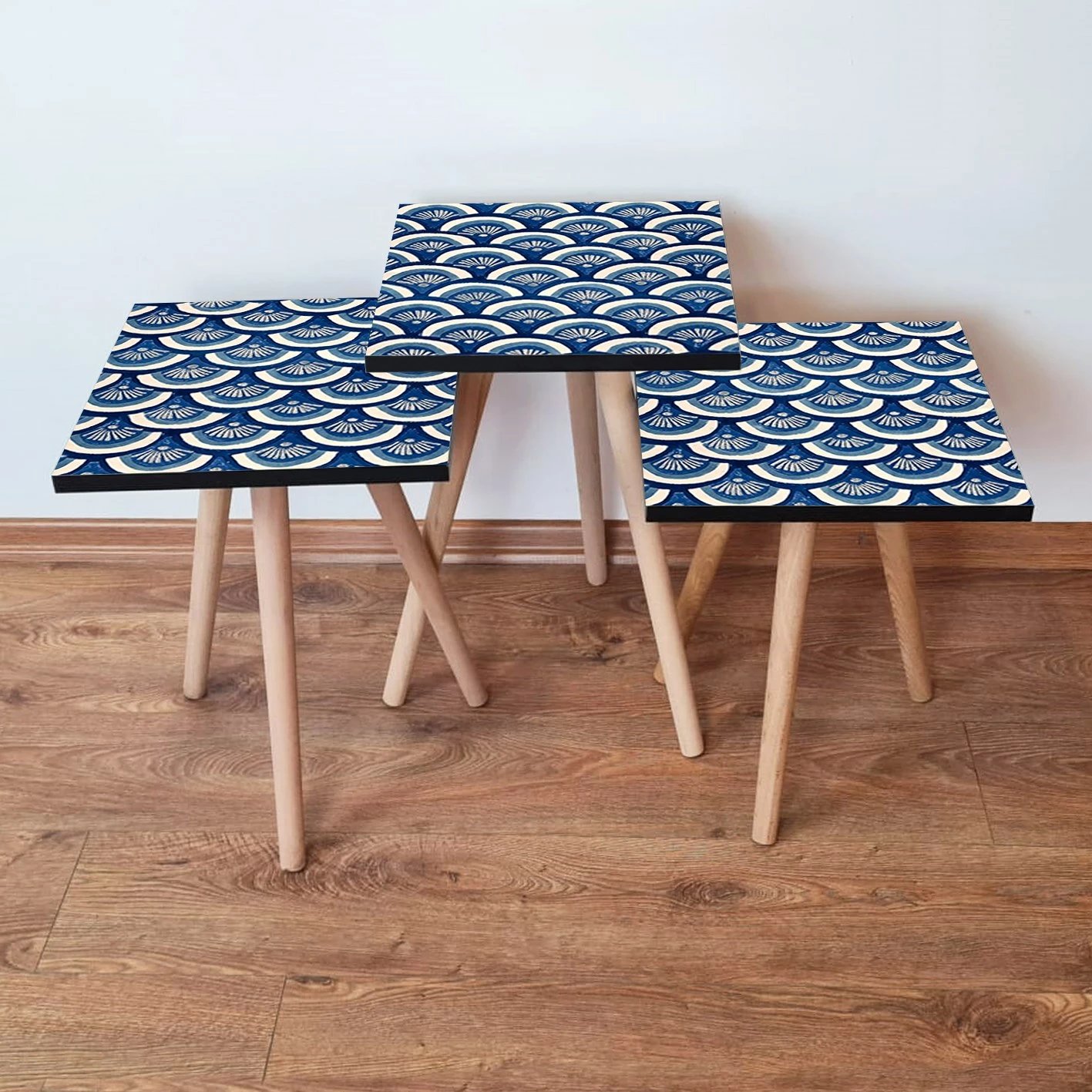 Tavolina ndihmëse të vendosshme (3 copë), Skye Decor, 3Shp157, ngjyrë blu e errët