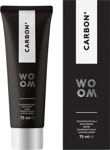 Pasta për dhëmbë Woom Carbon+ Whitening me karbon të aktivizuar, 75ml