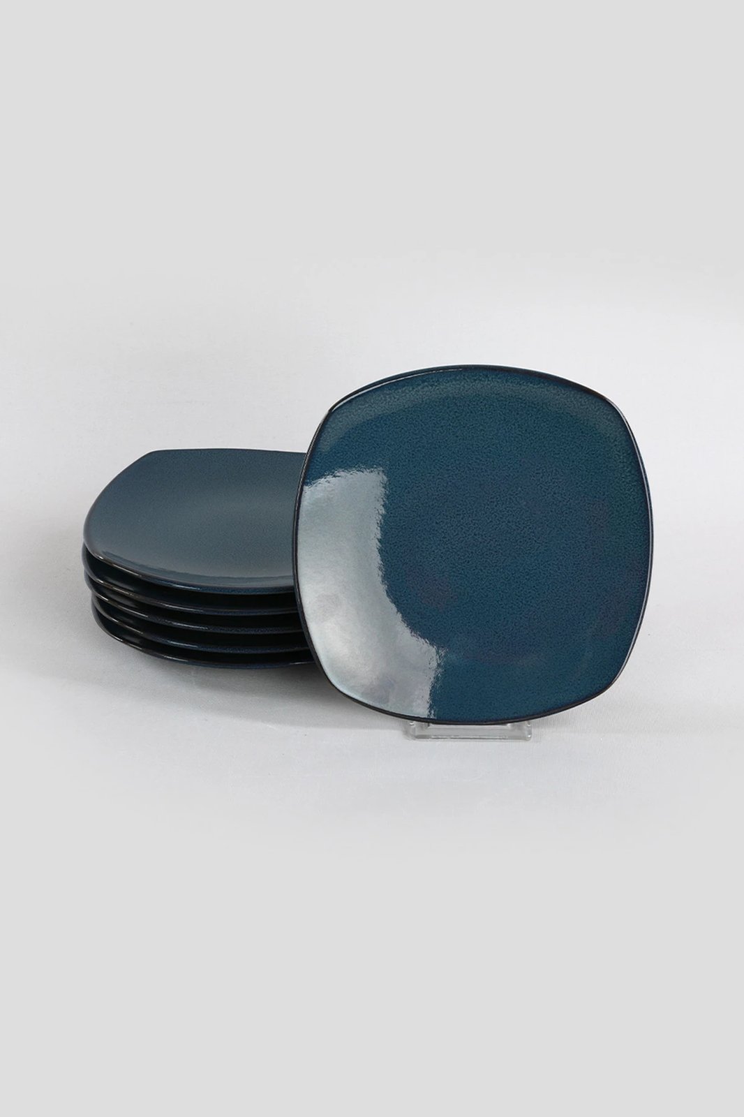 Set pjatash ëmbëlsirash qeramike (6 copë), ngjyrë kaltër e errët, Hermia Concept, ST001106FQ08A000000MAYD100