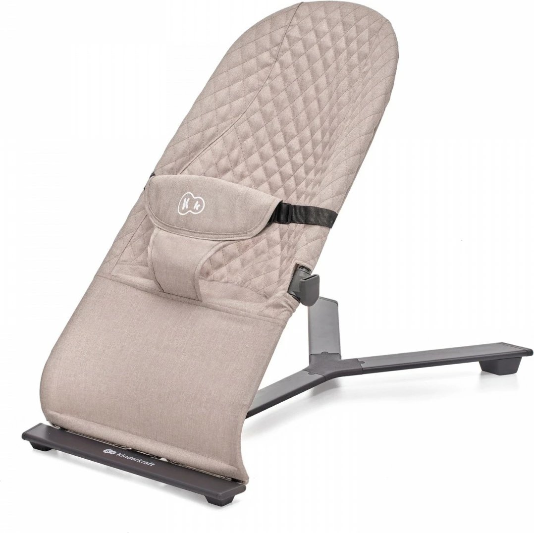 Lëkundëse për bebe Kinderkraft MIMI KBMIMI00BEG0000, 0+ muaj, mbështetëse 3 pozicione, me hark lodrash, e palosshme, beige