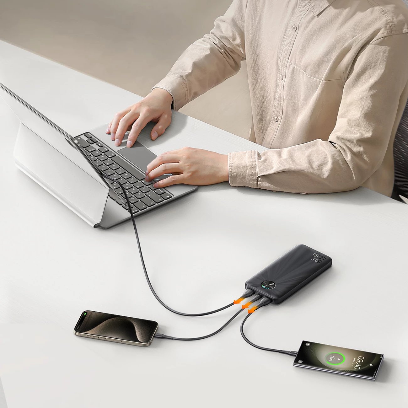 Powerbank Joyroom JR-PBF15, 10000mAh, 22.5W, me LED, e zezë