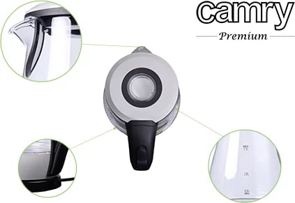 Çajnik elektrik Camry CR 1251 1.7 L 2200W i bardhë