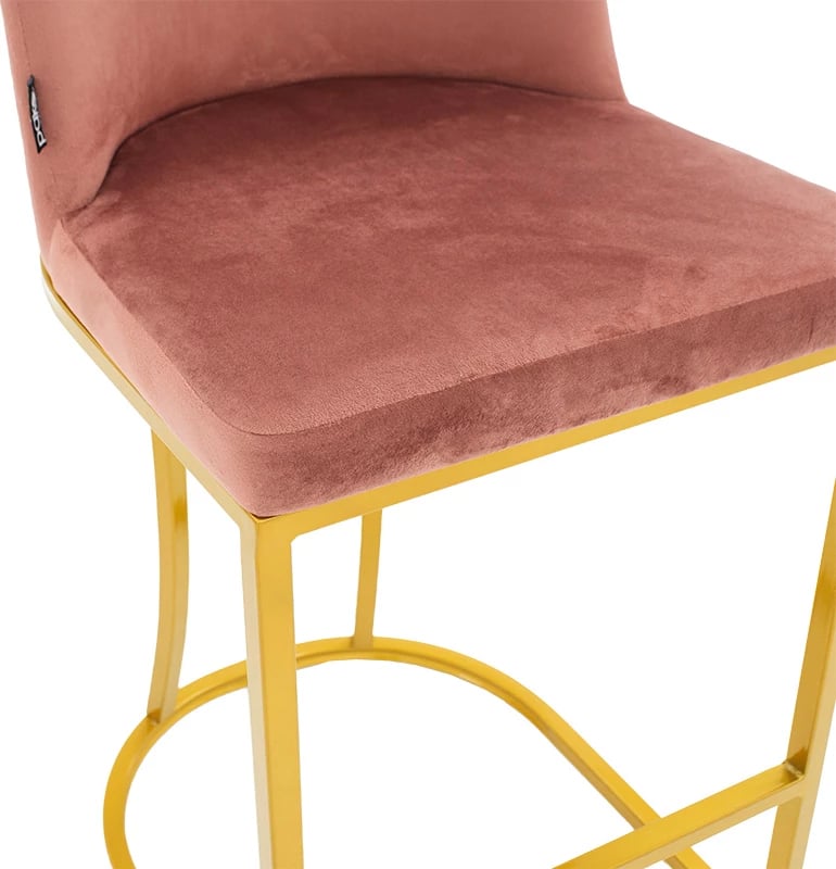 Karrige për bar mesatare Impartial I këmbë metali ngjyrë ari-kadife mollë e kalbur
