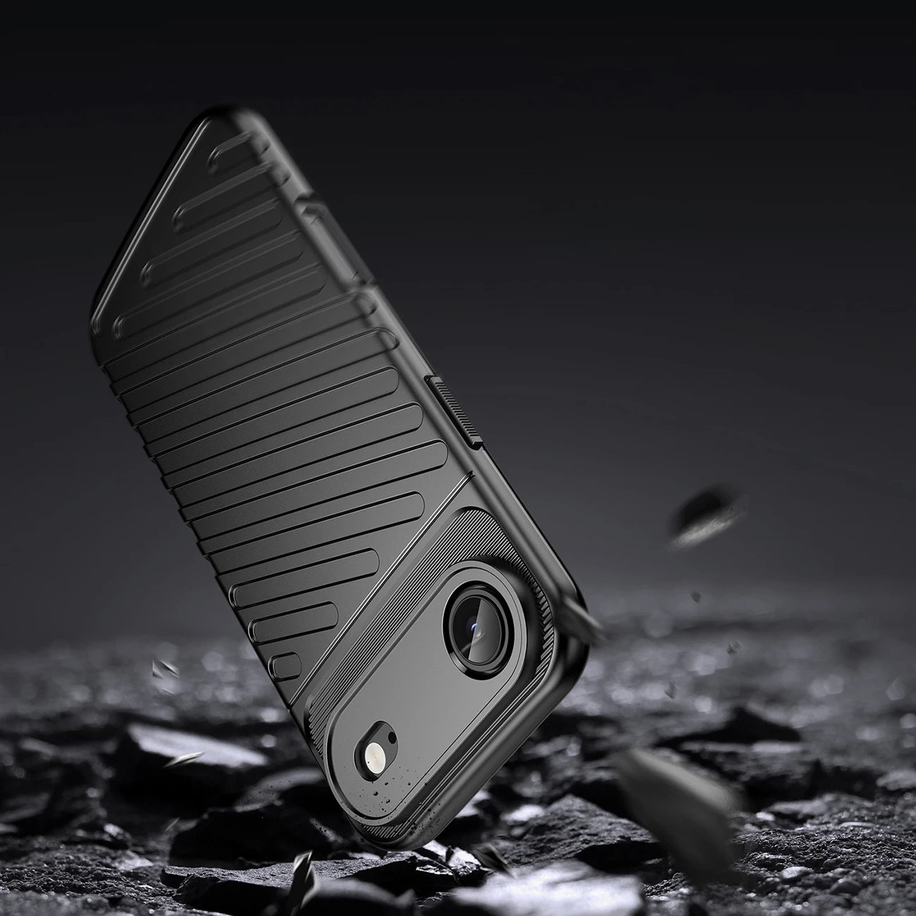 Mbështjellës Hurtel Thunder Case për iPhone 17 Air, TPU, i zi