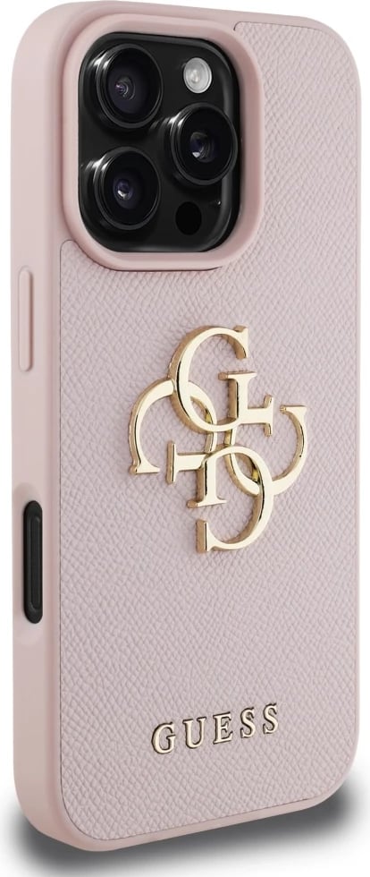 Mbështjellës Guess Grained Big 4G Logo Small Classic Logo për iPhone 16 Pro Max, Rozë Mbështjellës Guess Grained Big 4G Logo Small Classic Logo për iPhone 16 Pro Max, Rozë