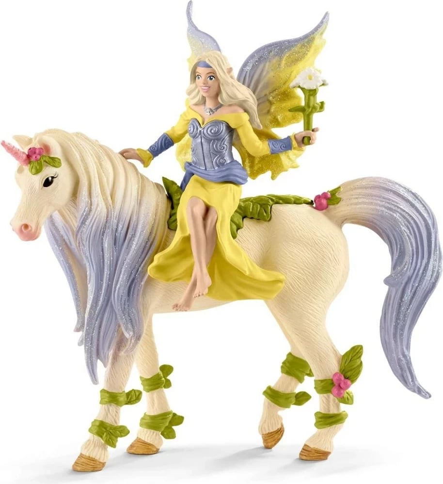 Figurë lodër Schleich BAYALA Fairy Sera me njëbrirësh, shumëngjyrëshe