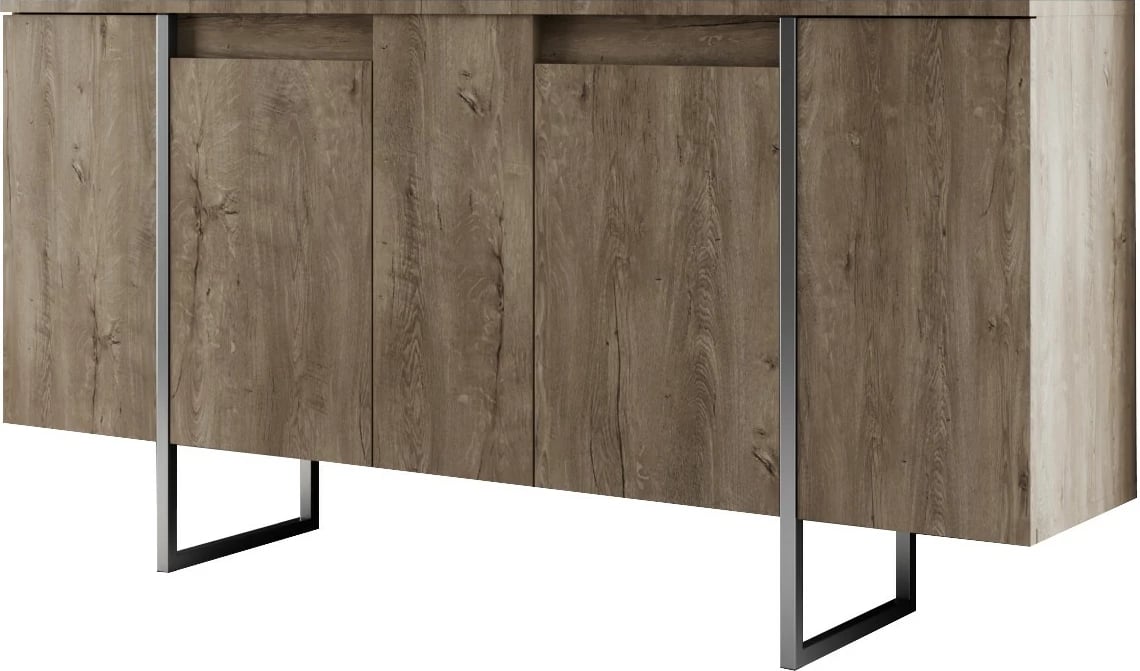 Set mobiljesh për dhomë dite, ngjyrë arre dhe argjendi, Hanah Home Luxe