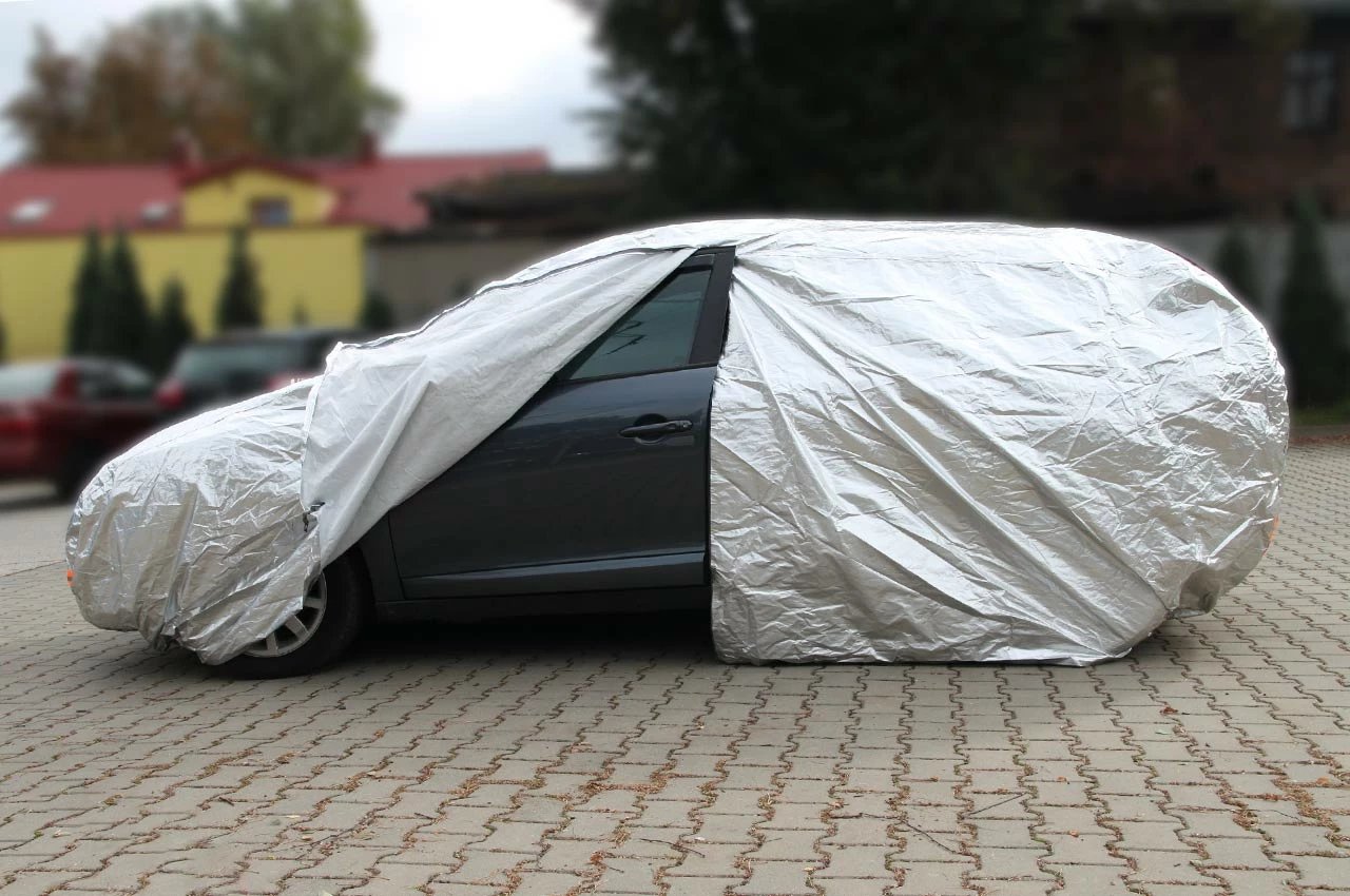 Mbulesa ALUMINI PËR MAKINE me ZIP, REFLEKTIV, 120g + pambuk,Argjend, madhësia: SUV/VAN XL