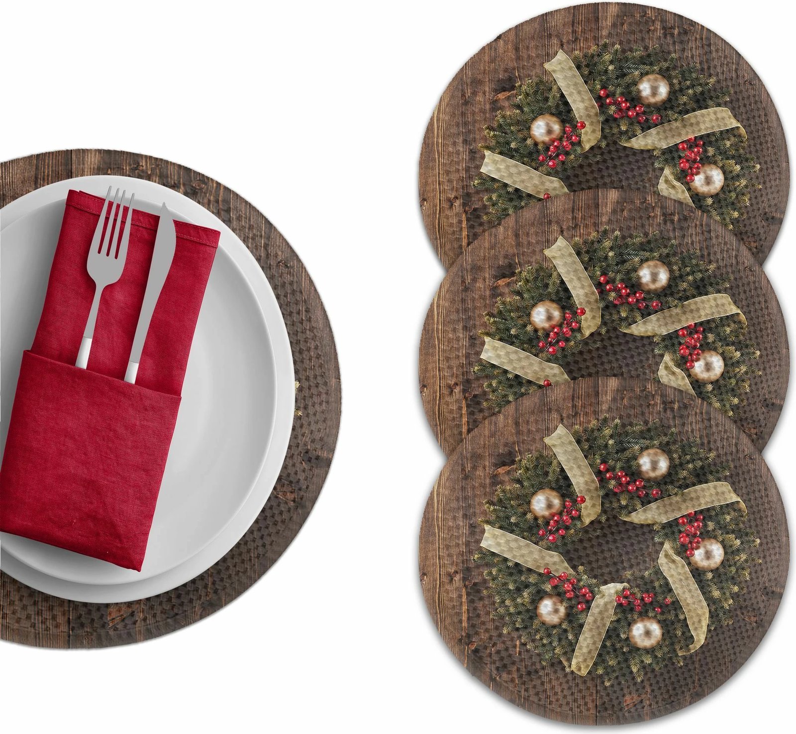 Set nënshtruesish tavoline, shumëngjyrësh, Hermia Concept, 37cm, 4 copë