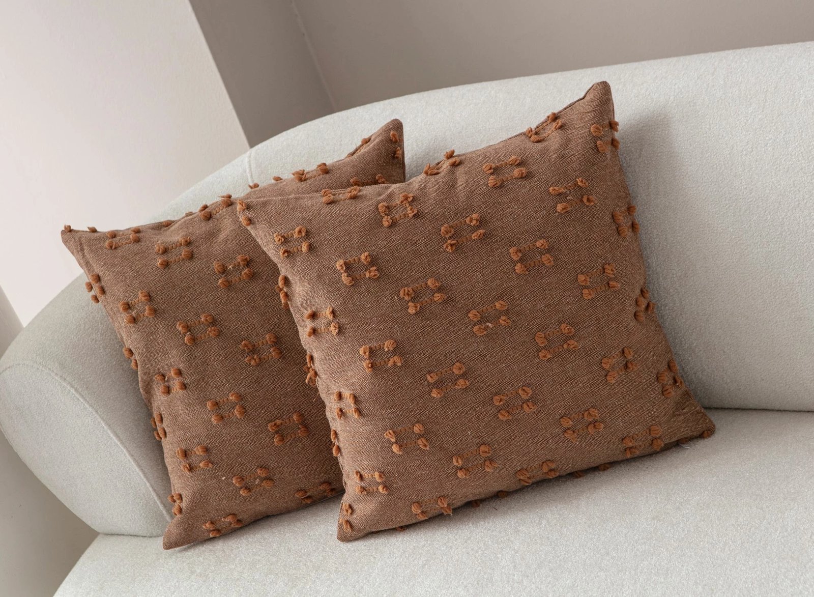 Set mbulesash për jastëk (2 copë), Tuffet, ngjyrë kafe, Evila Originals