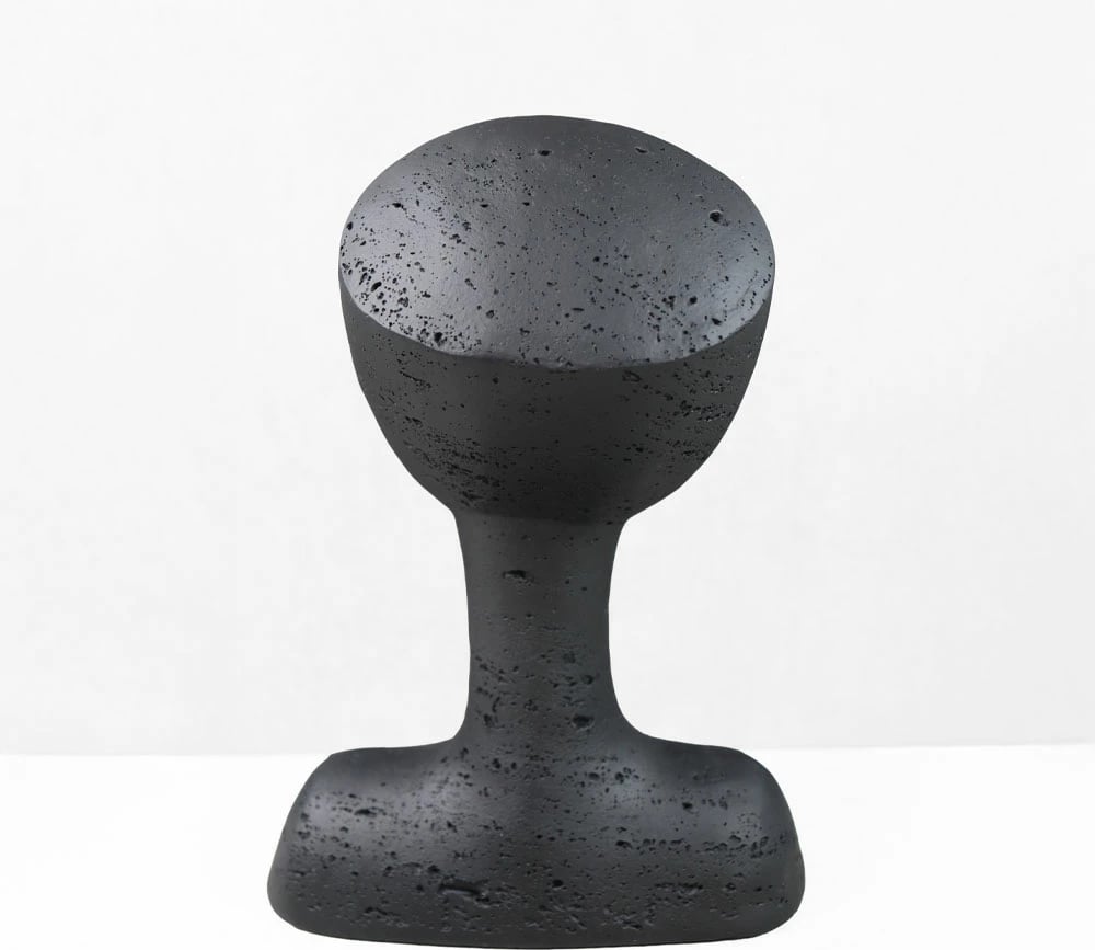 Dekor fytyrë AURA II, rrëshirë e zezë, 19x14x26cm