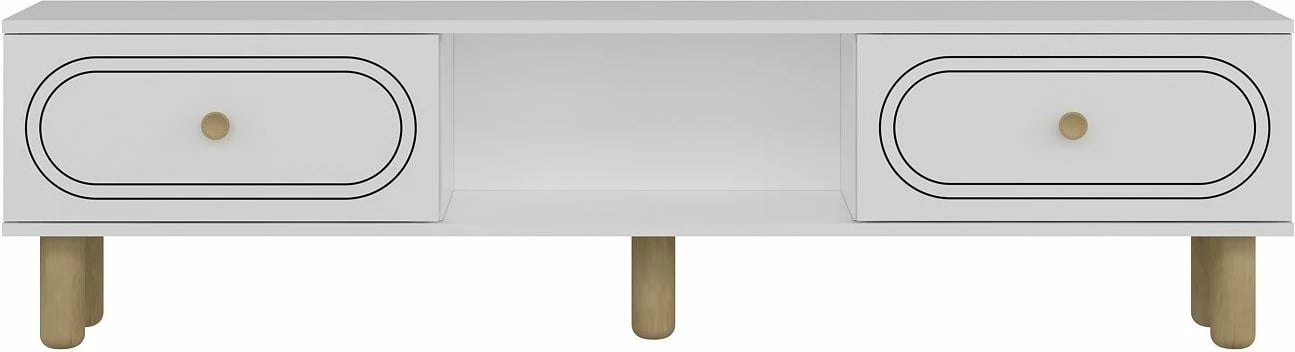 Komodë TV Skye Decor, ngjyrë e bardhë, Polen Bohem