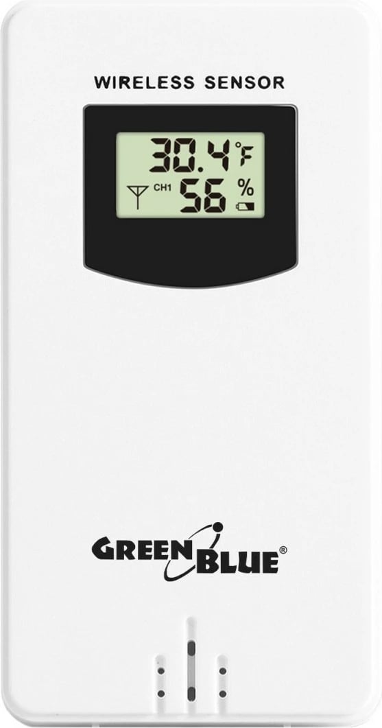 Stacion moti pa tela me karikues Qi, GreenBlue GB213, ekran LCD me ngjyra, sensor i jashtëm 60 m, portë USB, i bardhë