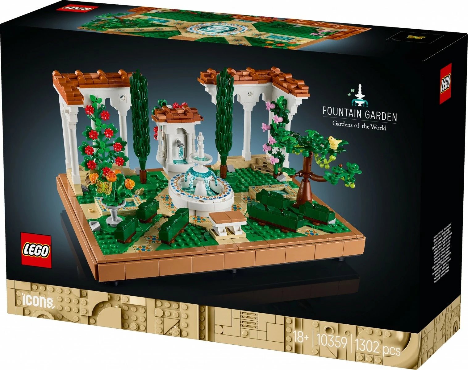 Set ndërtimi LEGO Icons 10359 Garden Fountain, 1302 pjesë, plastikë
