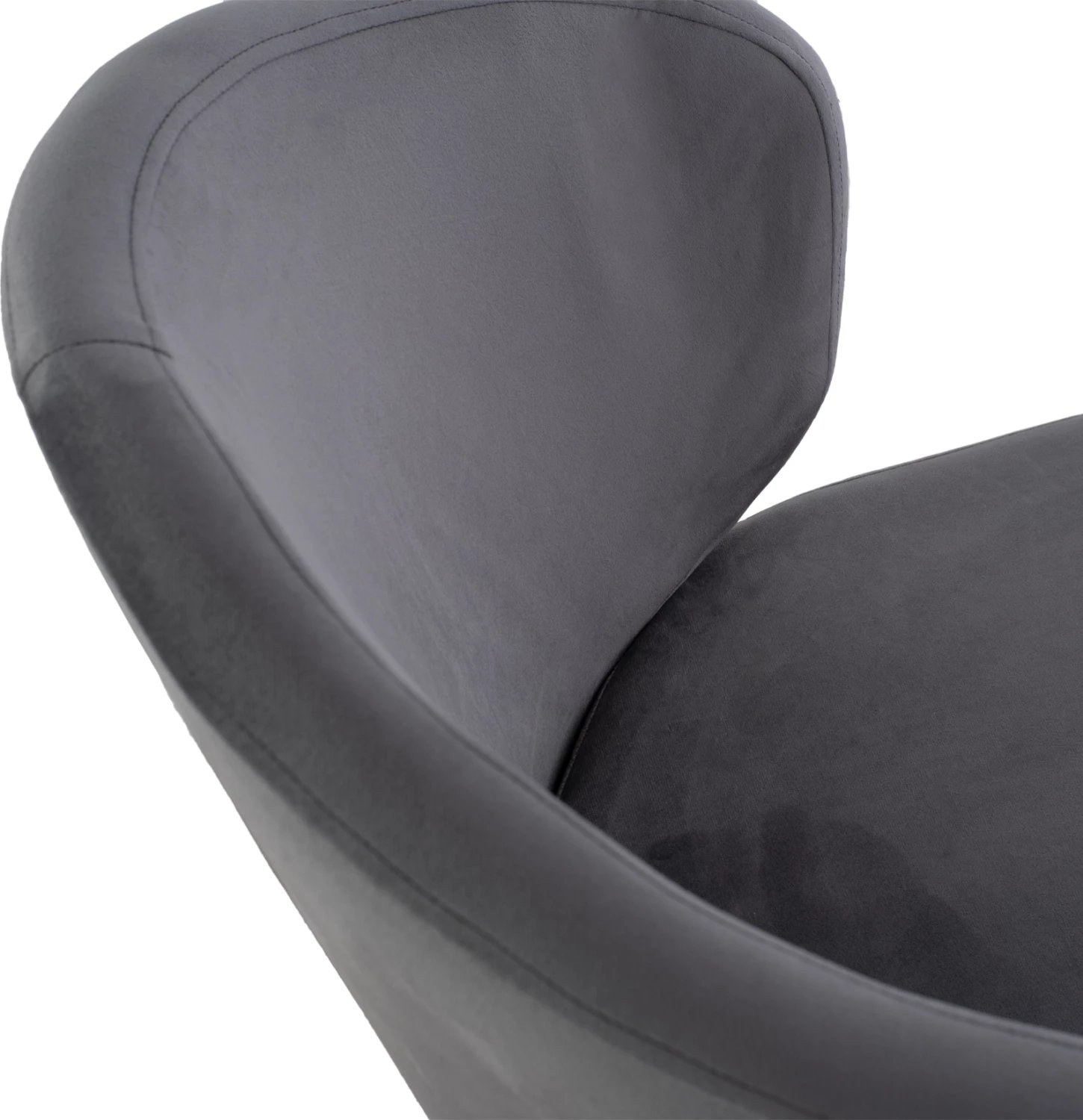 Karrige JIYA me kadife gri & skelet metalik të zi FH8728.01 60x60x85 cm, set prej 2 copë