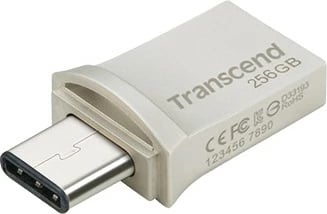 USB stick Transcend JetFlash 256GB, USB 3.1, OTG Type-A & Type-C, argjend