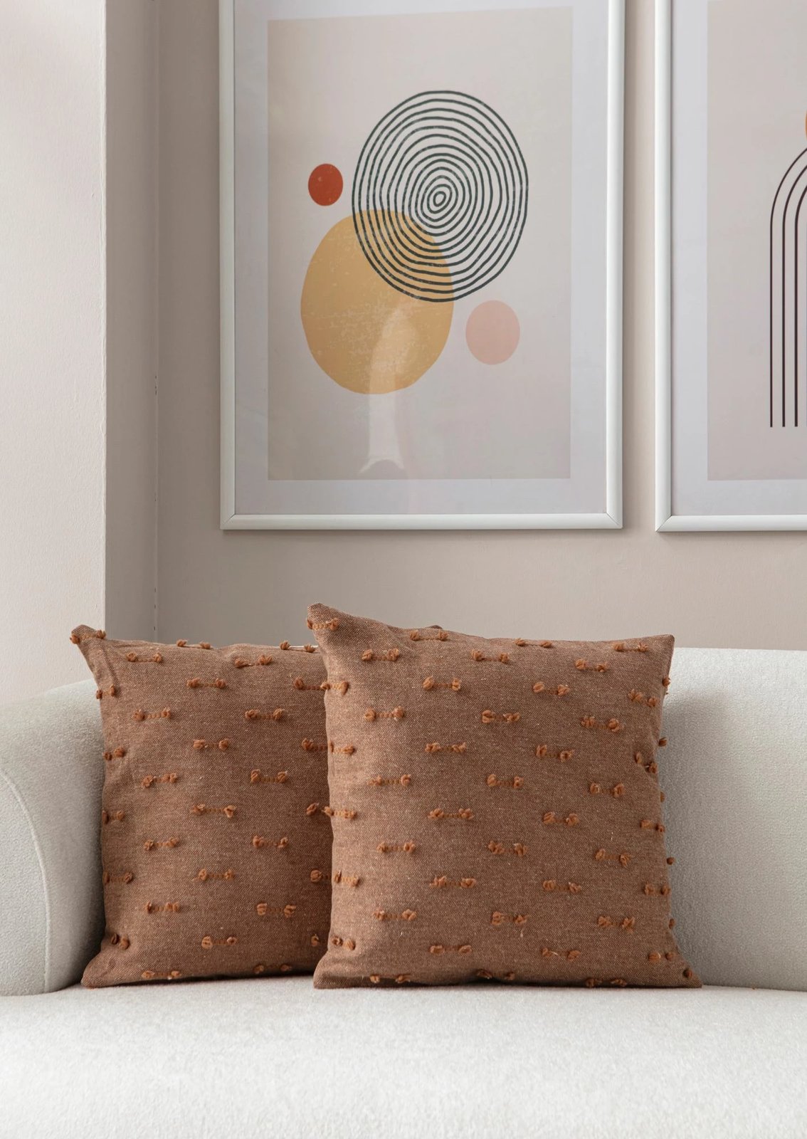 Set mbulesash jastëku (2 copë), Evila Originals, Tuffet, ngjyrë kafe, v6