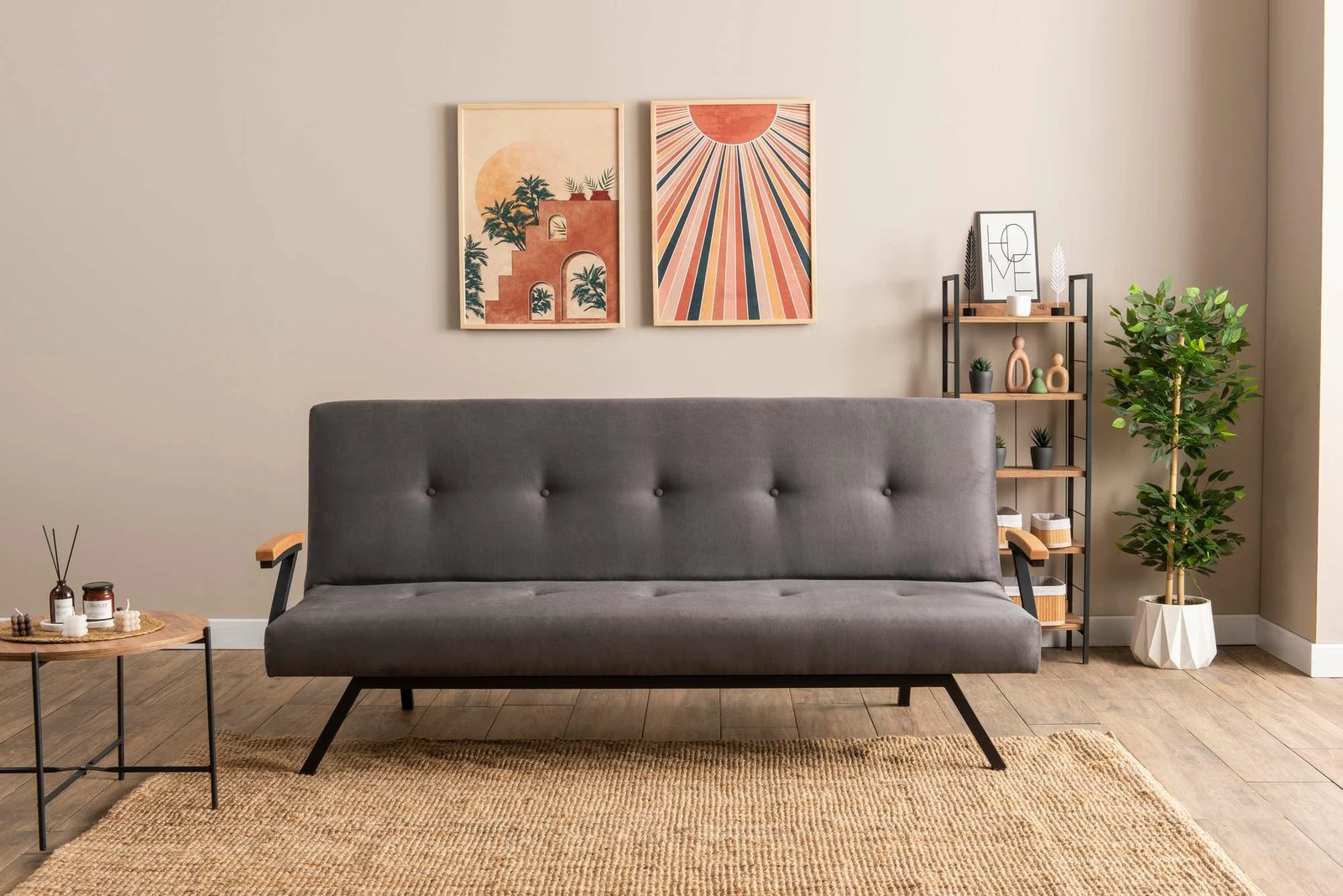 Divan-krevat 3 vende, Atelier del Sofa, Zven, ngjyrë gri
