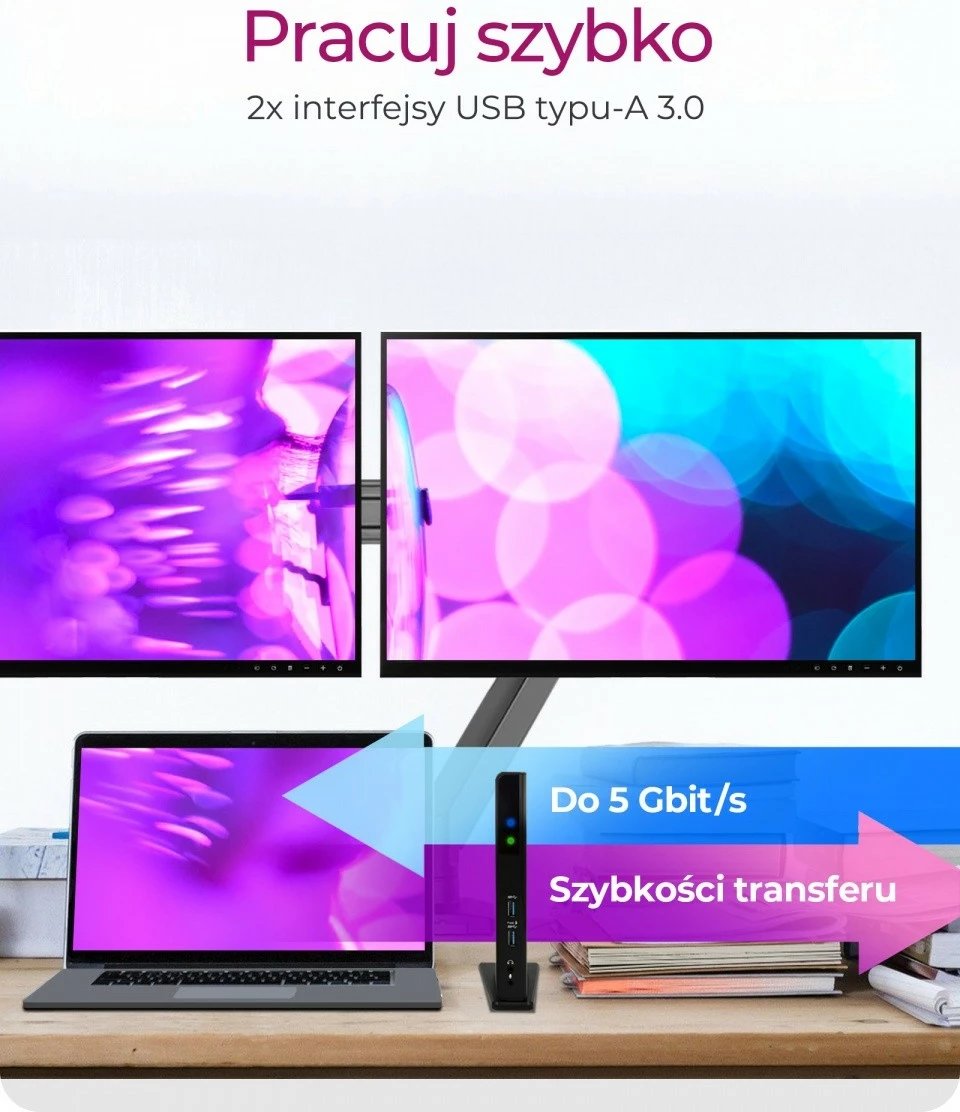 Stacion dokimi IcyBox IB-DK2251AC, 2x HDMI, 6x USB, LAN, i zi