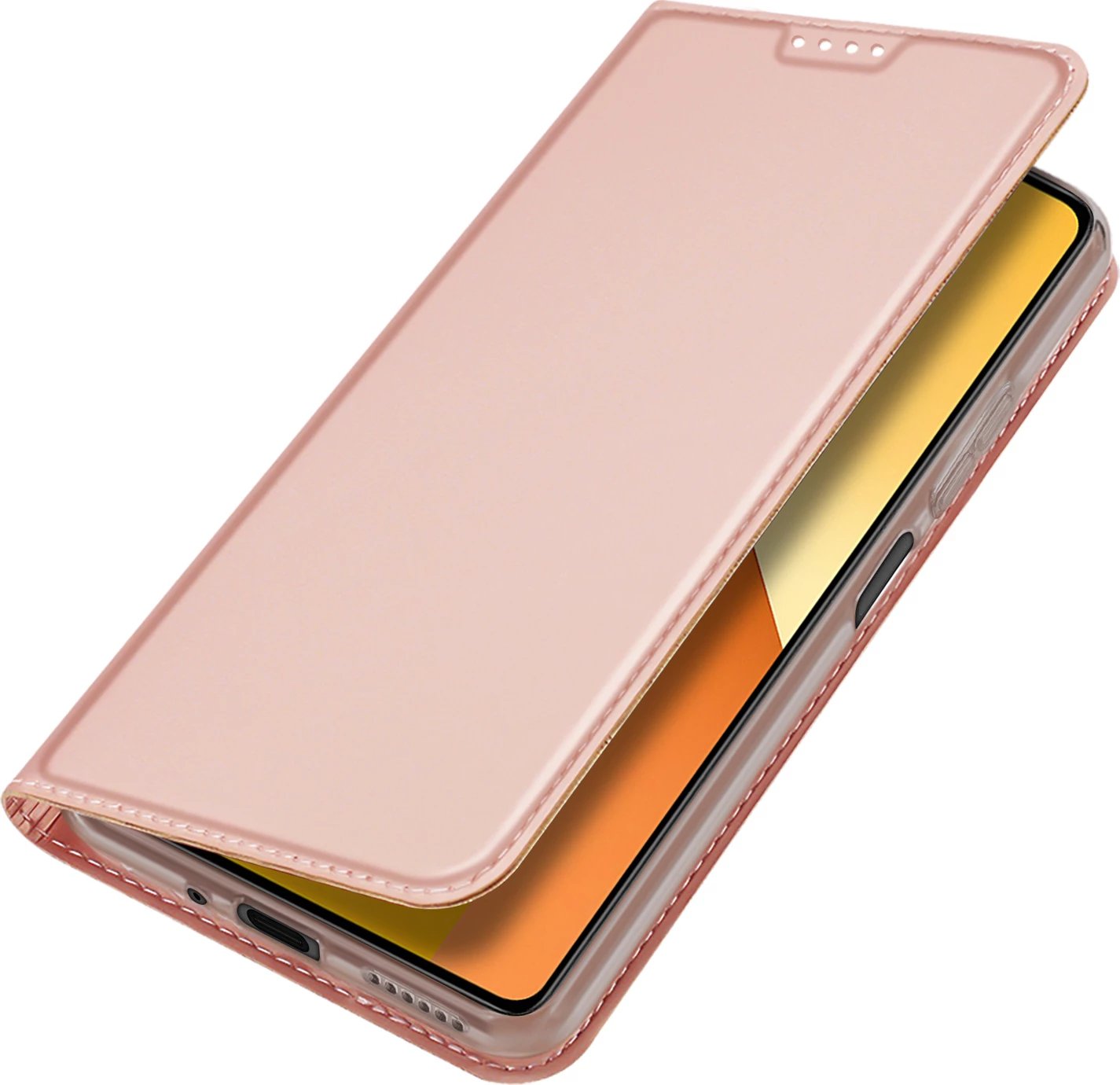 Mbështjellës Dux Ducis Skin Pro për Xiaomi Redmi Note 13 5G, me kapak dhe xhep për kartelë, Rozë