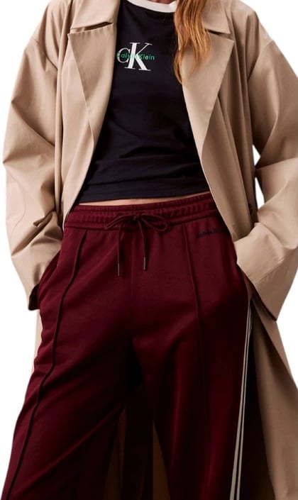 Pantallona femra Calvin Klein Jeans, bordeaux