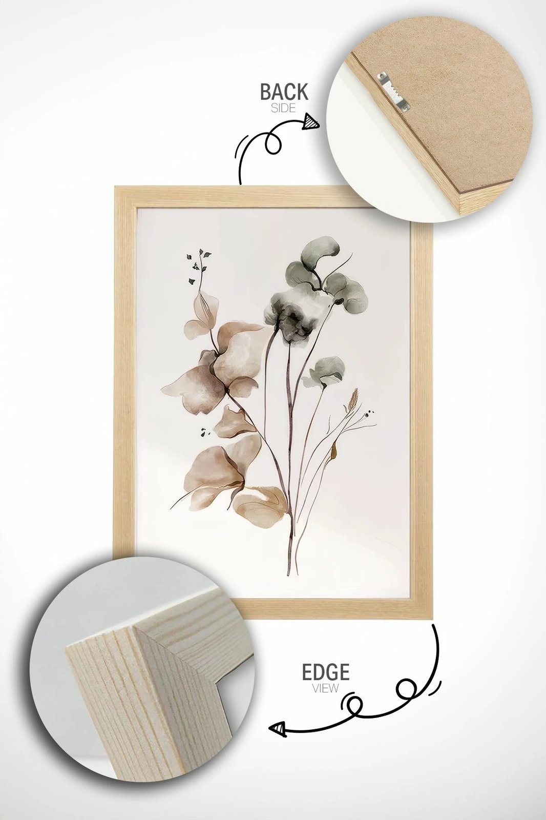 Pikturë dekorative me kornizë (2 copë), Wallity, Ersy2Lımodel16-Ahsap