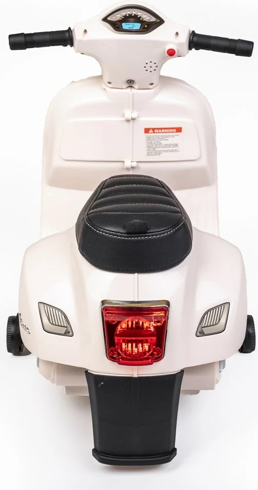 moto elektrike për fëmijë Baby Mix Vespa 6V 4.5Ah 30W me LED, muzikë dhe rrota ndihmëse, e bardhë
