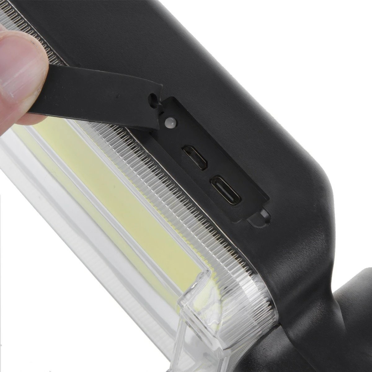 Llampë punë Maclean MCE307, LED COB, 700lm, me bateri të rikarikueshme, zi/kuqe