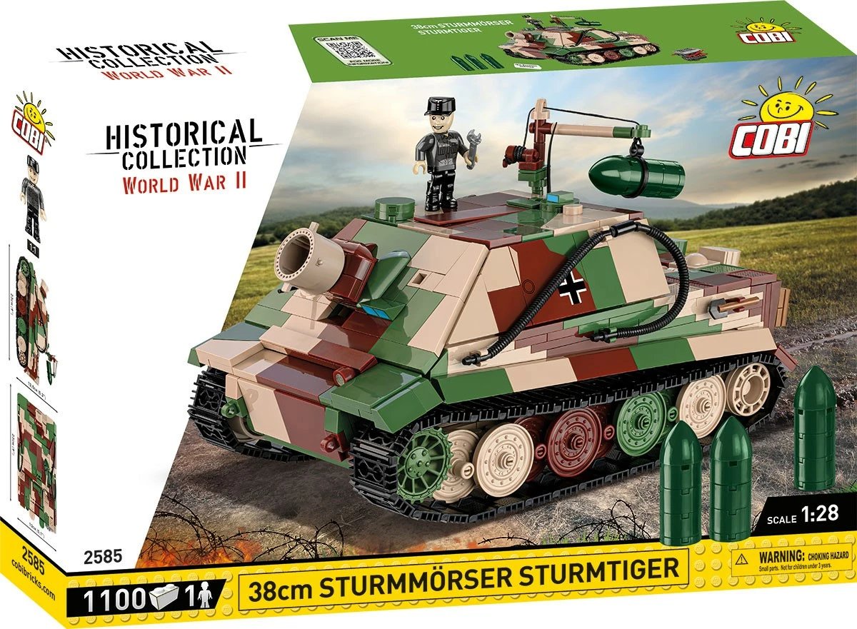 Set blloqe Cobi Klocki 38cm Sturmmörser Sturmtiger, 1100 pjesë, Kamuflazh