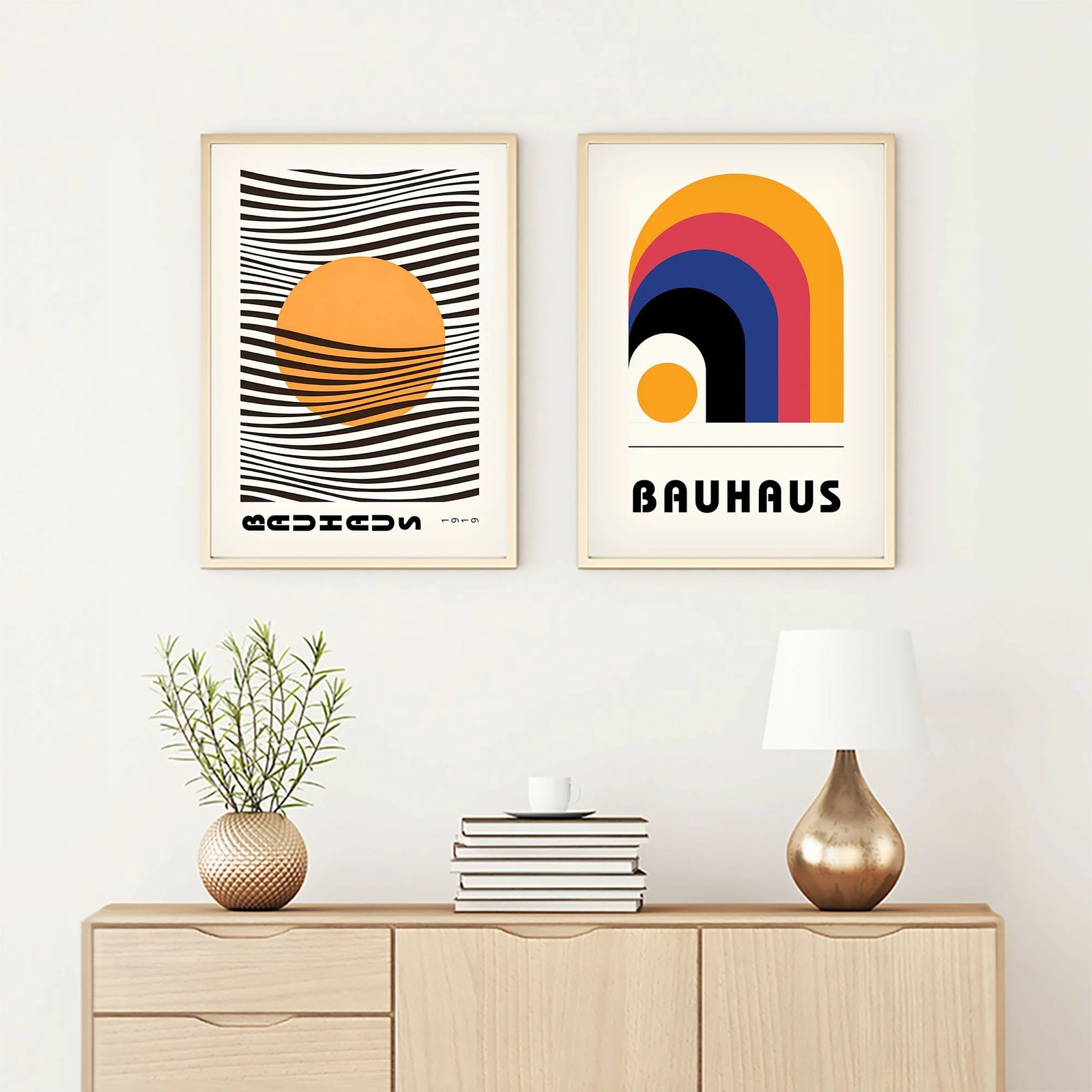 Pikturë dekorative me kornizë, 2 copë, MDF, Wallity, Huhu246, 50x70cm